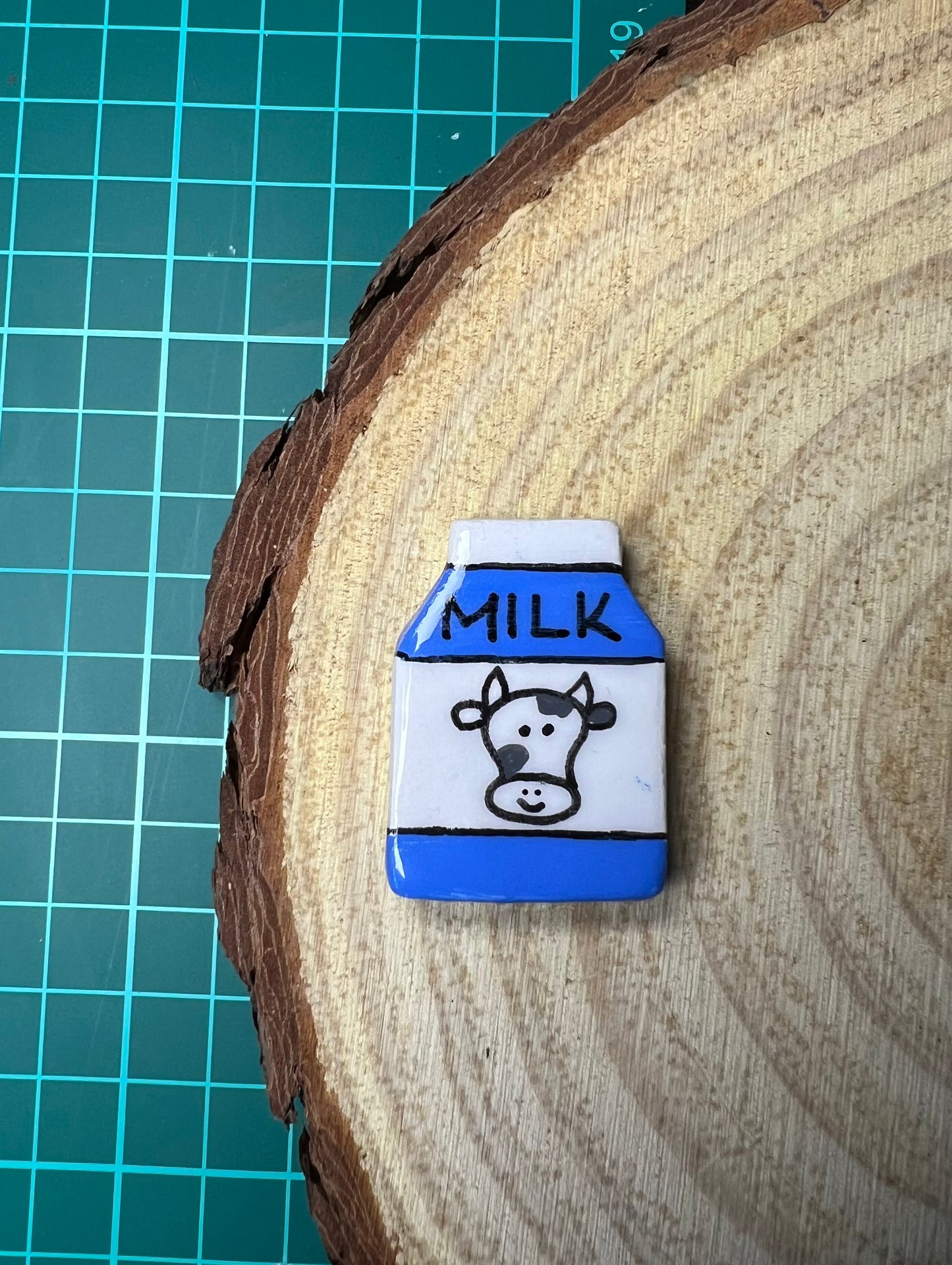 Toast + milk carton magnet