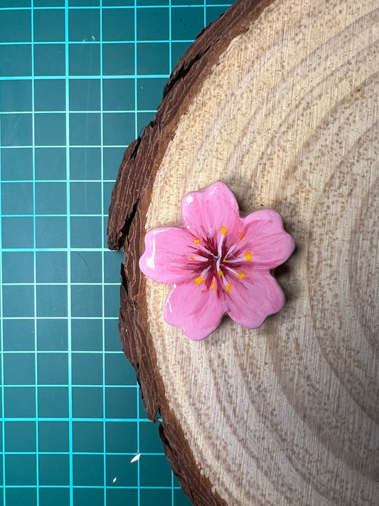 Moon + cherry blossom magnet