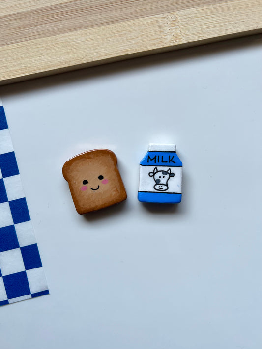 Toast + milk carton magnet